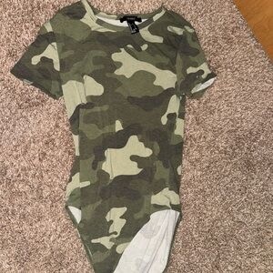 Forever 21 camo print body suit